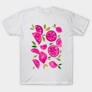 Watercolor lemons viva magenta T-Shirt